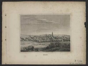 Ansicht von Großenhain, Stahlstich, um 1840 : Hain. - [Stuttgart] : [Scheible] , [um 1840]. - 1 Kunstbl. : Stahlst. ; 10 x 7 cm