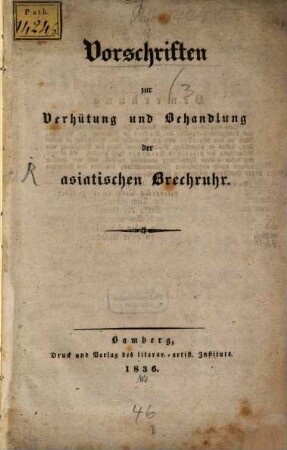 Vorschriften zur Verhütung und Behandlung der asiatischen Brechruhr