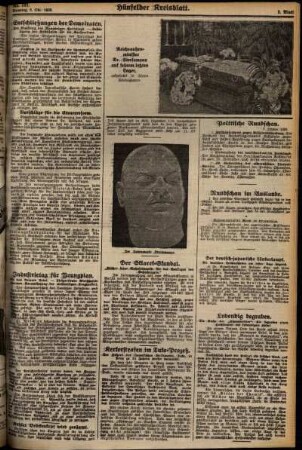 Zweite Ausgabe vom Dienstag, den 08. Oktober 1929.