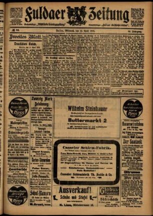 Zweite Ausgabe vom Mittwoch, den 12. April 1905.