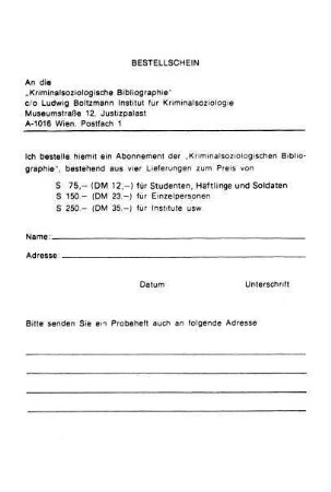 Bestellschein