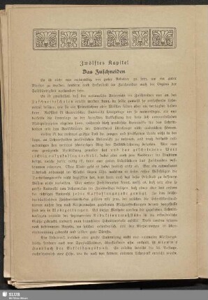 Zwölftes Kapitel. Das Zuschneiden