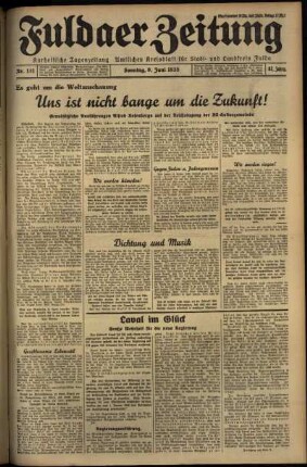 Erste Ausgabe vom Sonntag, den 09. Juni 1935.