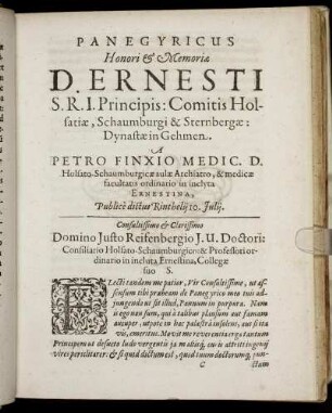 Panegyricus Honori & Memoriæ D. Ernesti [...]
