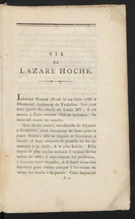 Vie De Lazare Hoche.