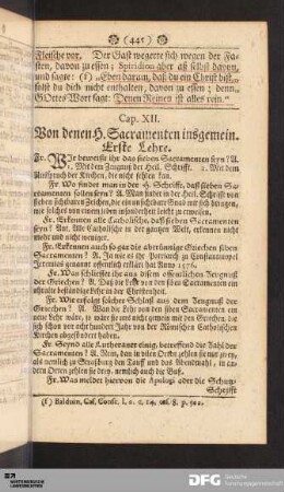 Cap. XII. Von denen H. Sacramenten insgemein.