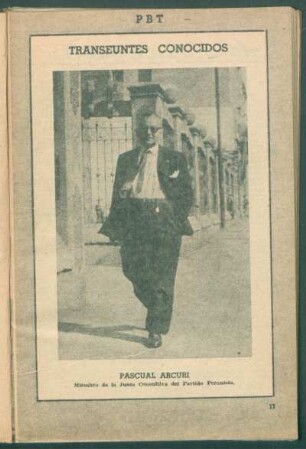 Pascual Arcuri, miembro de la Junta Consultiva del Partido Peronista - [Fotografía] : Transeúntes conocidos