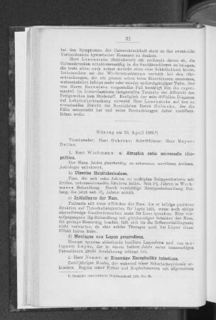 Sitzung am 20. April 1909.