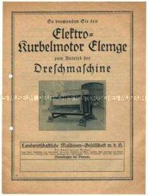 So verwenden Sie den Elektro-Kurbelmotor Elemge zum Antrieb der Dreschmaschine