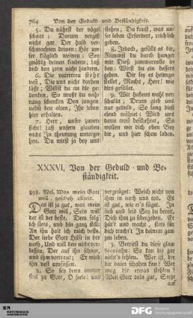 XXXVI. Von der Geduld und Beständigkeit.