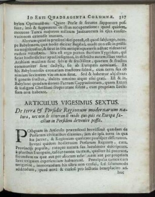 Articulus Vigesimus Sextus.