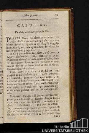 Caput XIV. De aliis quibusdam privatis Diis.