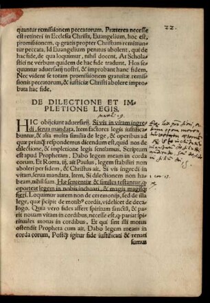 De Dilectione Et Impletione Legis.