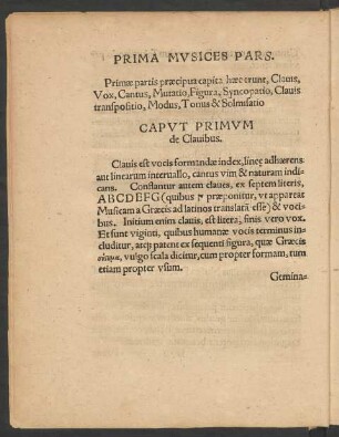 Caput Primum de Clavibus.