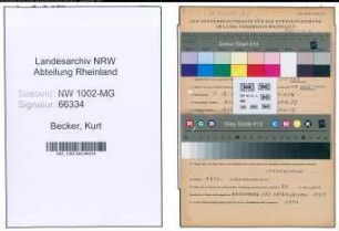 Entnazifizierung Kurt Becker , geb. 09.12.1919 (Fahrer)