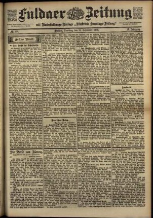 Erste Ausgabe vom Samstag, den 22. September 1900.