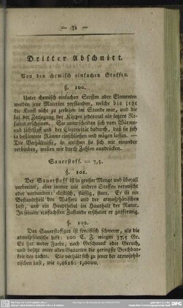 Dritter Abschnitt. Von den chemisch einfachen Stoffen