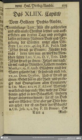Das XLIIX. Capitel, Vom Heiligen Predig-Ambte