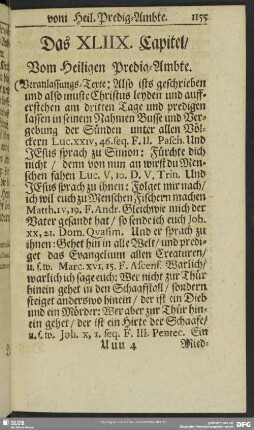 Das XLIIX. Capitel, Vom Heiligen Predig-Ambte
