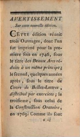 Principes de la littérature, 1