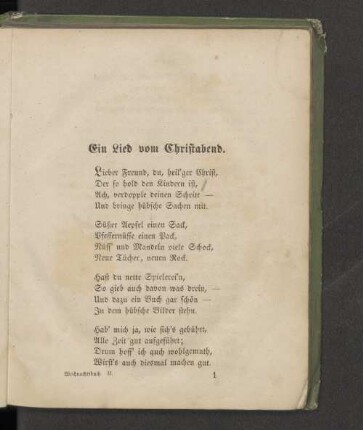 Ein Lied vom Christabend.
