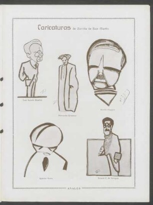 Caricaturas de Zorrilla de San Martín - [Ilustración]