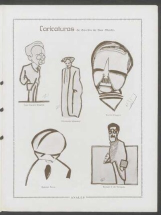 Caricaturas de Zorrilla de San Martín - [Ilustración]