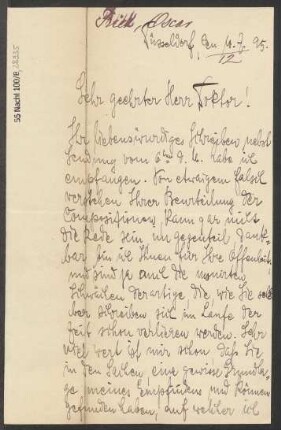 Brief an B. Schott's Söhne : 10.07.1895