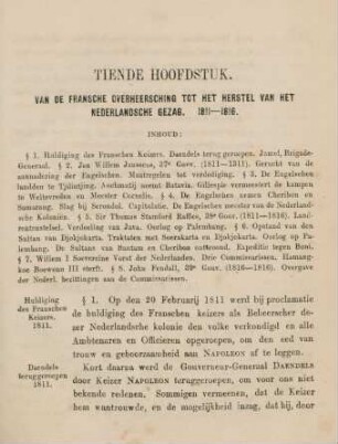 Tiende hoofdstuk. Van de Fransche overheersching tot de herstel van het Nederlandsche gezag. 1811-1816