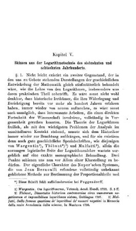 V: Skizzen aus der Logarithmotechnie des siebzehnten und achtzehnten Jahrhunderts.