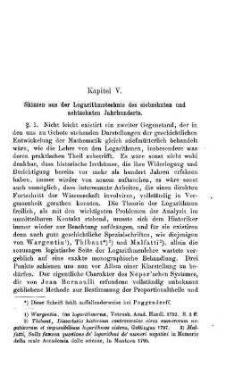 V: Skizzen aus der Logarithmotechnie des siebzehnten und achtzehnten Jahrhunderts.