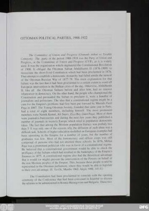 Ottoman Political Parties, 1908-1922