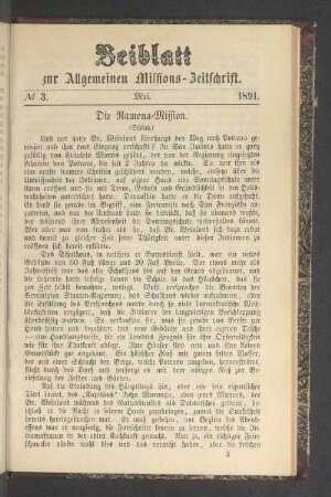 Beiblatt N° 3. Mai. 1891