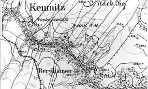 Bernstadt auf dem Eigen-Kemnitz. Meßtischblatt, Sekt. Löbau, 1884