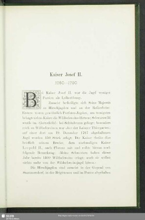 Kaiser Josef II. : 1780-1790