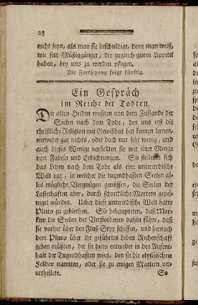Ein Gespräch im Reiche der Todten