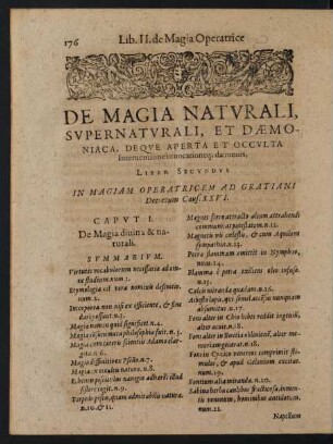 Caput I. De Magia divina & naturali