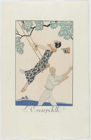 "L'Escarpolette", aus dem Mode-Almanach "Falbalas et Fanfreluches 1924"