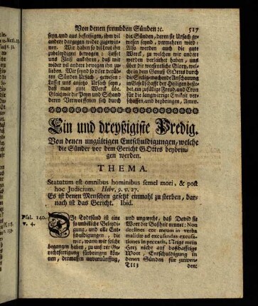 517-532, Ein und dreyßigste Predig.