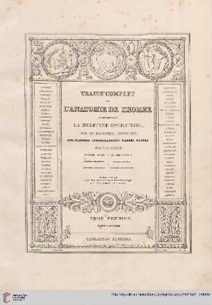 Band 1, Atlas: Traité complet de l'anatomie de l'homme: comprenant la médicine opératoire