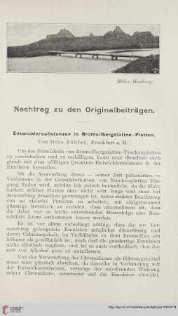 Entwicklersubstanzen in Bromsilbergelatine-Platten
