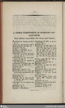 I. Index Scriptroum In Scholiis Laudatorum