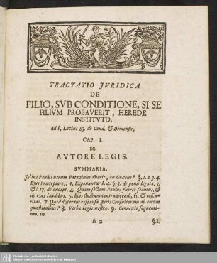 Cap. I. De Autore Legis