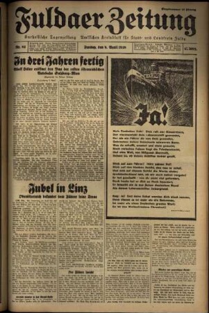 Ausgabe vom Freitag, den 08. April 1938.