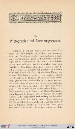 Die Photographie auf Forschungsreisen