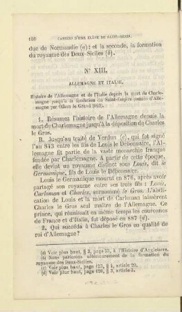 N° XIII. Allemagne et Italie