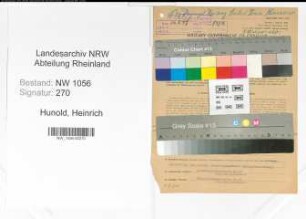 Entnazifizierung Heinrich Hunold , geb. 15.11.1894 (Bahnbeamter)