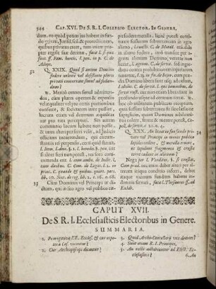 Caput XVII. De S. R. I. Ecclesiasticis Electoribus in Genere.