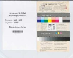Entnazifizierung Julius Gantenberg, geb. 22.09.1904 (Buchbinder)