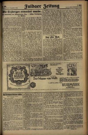Dritte Ausgabe vom Freitag, den 13. Dezember 1929.